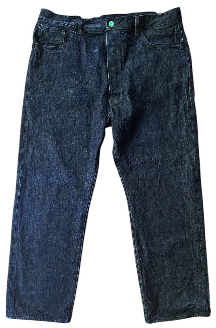 Levi 501 Straight Fit Green Button Fly Dark Wash Jeans Men's 42x32